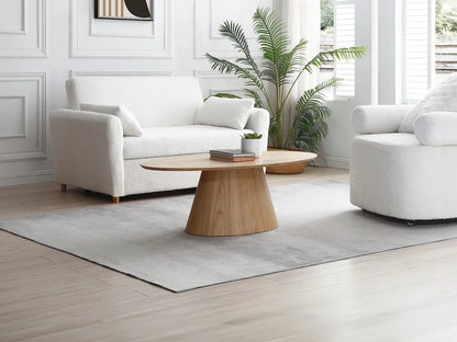 Table Basse Japandi Ovale Bois Clair - Antelada