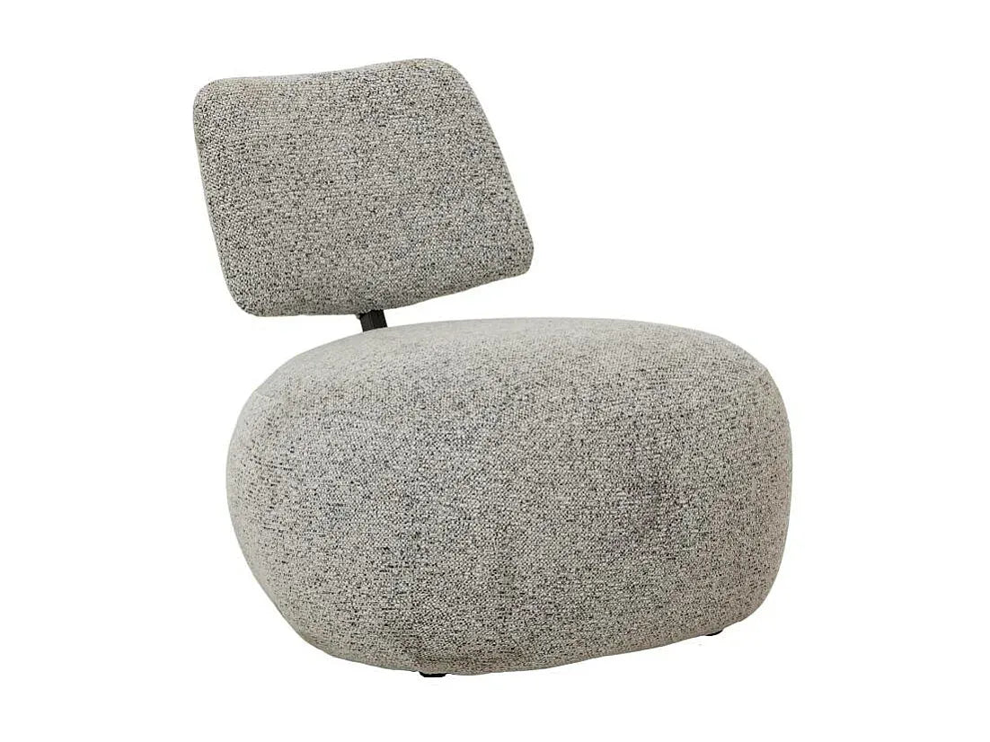 Fauteuil Japandi Bouclette Dossier Gris - Calya