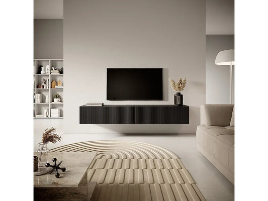Meuble TV Japandi Susoendu Noir 175 CM - Veldio