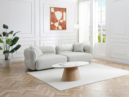 Table Basse Japandi Céramique Marbre Blanc - Antelada