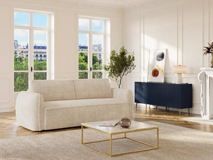 Canapé Japandi Convertible Chenille Beige 4 Places - Selivo