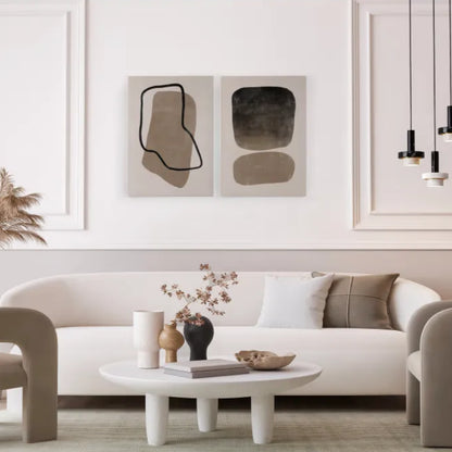 Toiles Japandi Set de 2 Pierres 60x40 – Stones