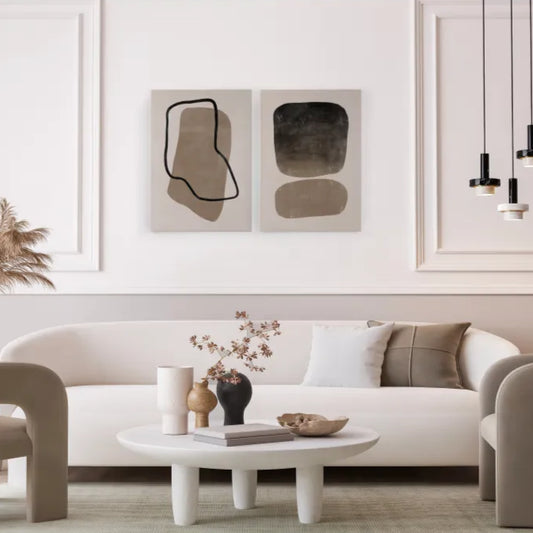 Toiles Japandi Set de 2 Pierres 60x40 – Stones