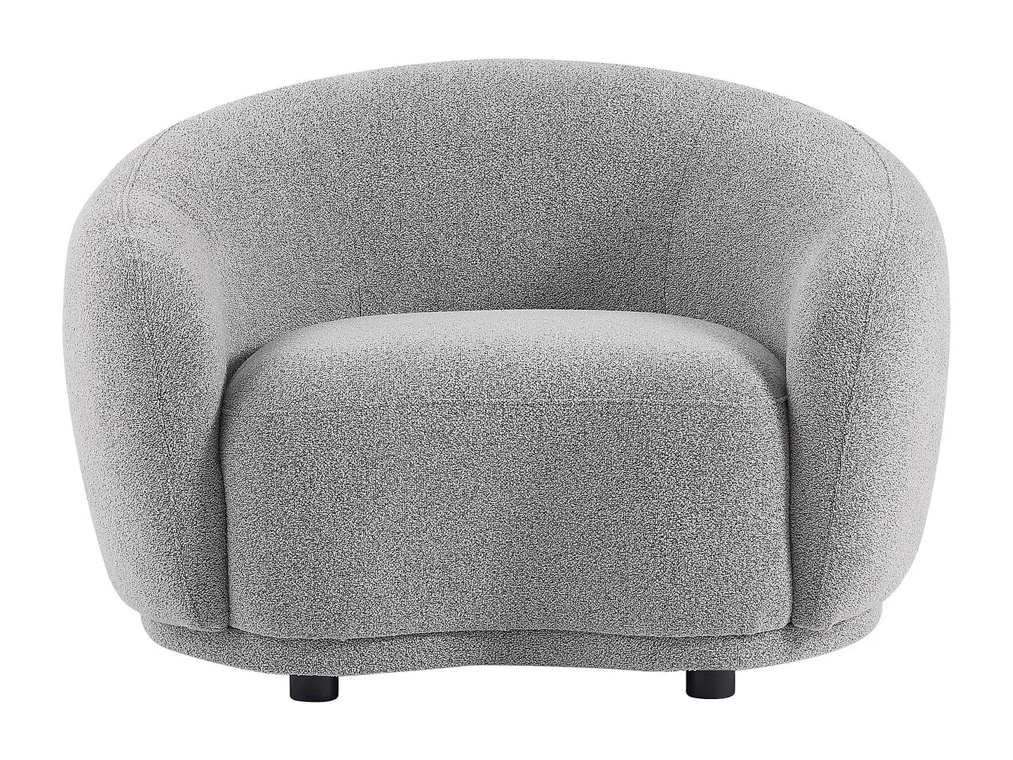 Fauteuil Japandi Arrondi Bouclette Gris - Bovana