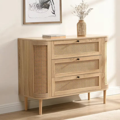 Commode Japandi Chêne & Cannage 105 cm – Bali