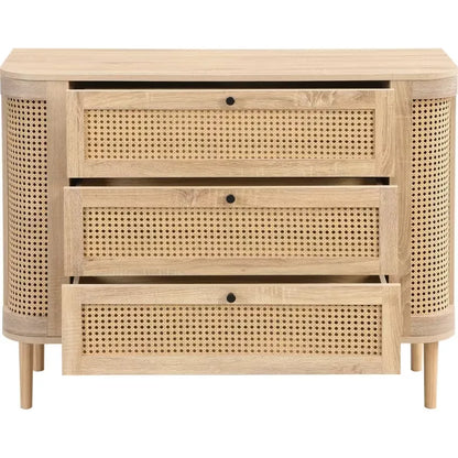 Commode Japandi Chêne & Cannage 105 cm – Bali