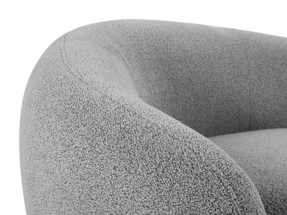 Fauteuil Japandi Arrondi Bouclette Gris - Bovana