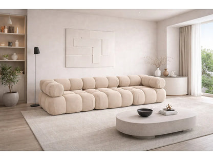 Canapé Japandi 3 Places Modulaire Velours - Selia