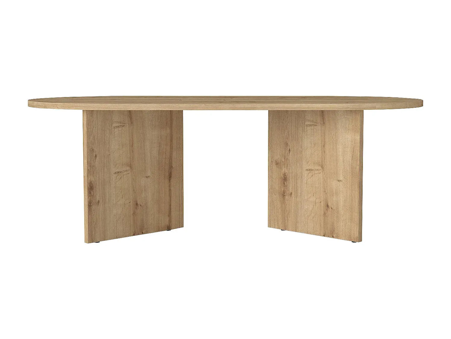 Table Basse Japandi Ovale Bois Mélaminé - Topania