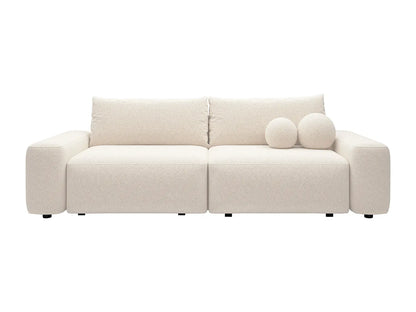 Canapé Japandi Convertible Texturé Crème 4 Places - Daviso