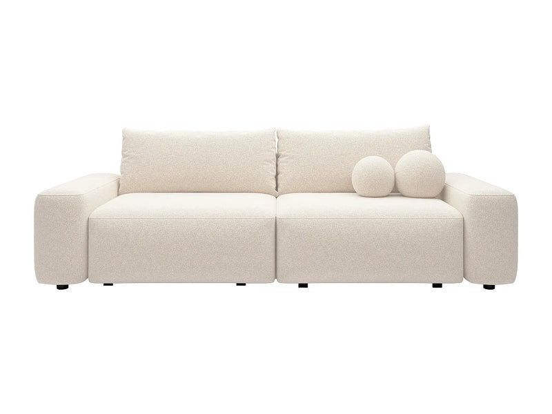 Canapé Japandi Convertible Texturé Crème 4 Places - Daviso