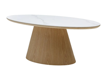 Table Basse Japandi Céramique Marbre Blanc - Antelada