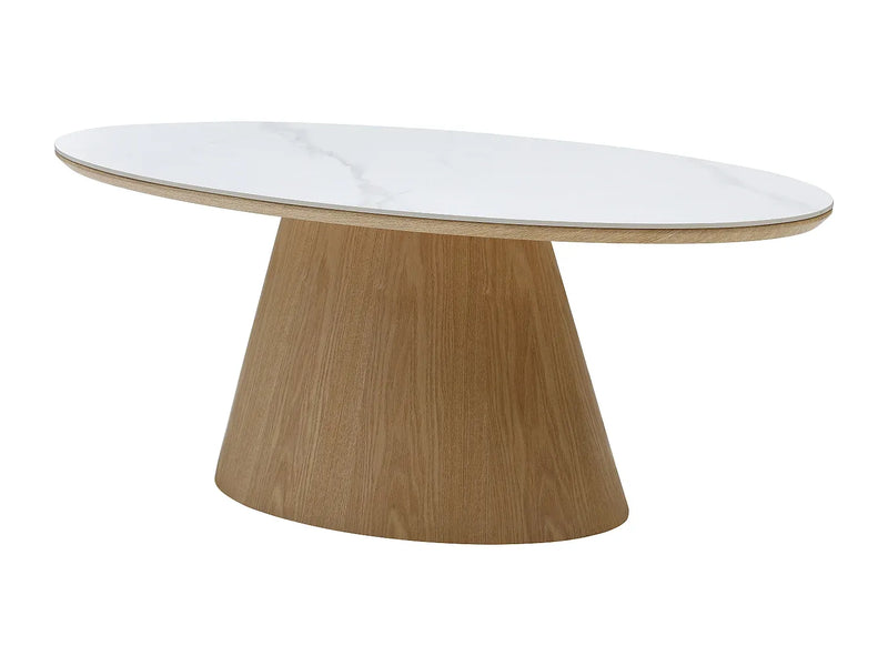 Table Basse Japandi Céramique Marbre Blanc - Antelada