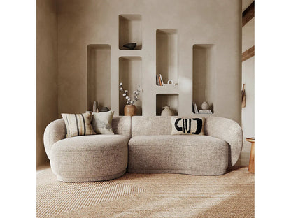 Canapé Japandi Arrondi Modulable Beige 4 Places - Nova