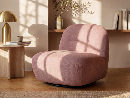 Fauteuil Japandi Pivotant Texturé Rouge - Pozeti