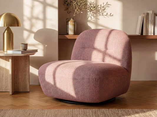 Fauteuil Japandi Pivotant Texturé Rouge - Pozeti