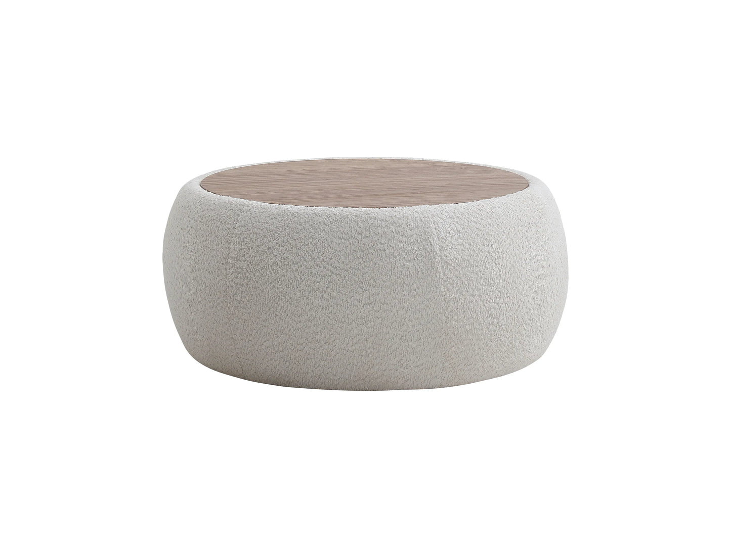Table Basse Japandi Coffre Bouclette Blanche - Sorieli
