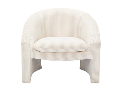 Fauteuil Japandi Velours Côtelé Crème - Ossana