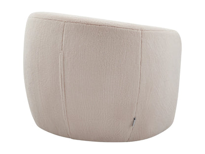 Fauteuil Japandi Pivotant Fausse Fourrure Rose - Vereide