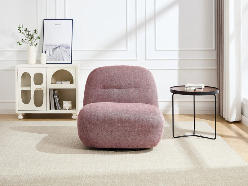 Fauteuil Japandi Pivotant Texturé Rouge - Pozeti