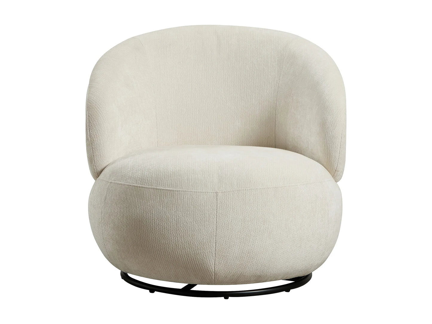 Fauteuil Japandi Rotatif Texturé Beige - Lacazo