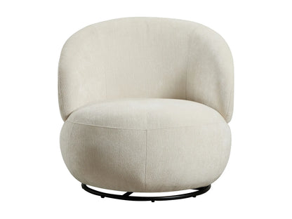 Fauteuil Japandi Rotatif Texturé Beige - Lacazo