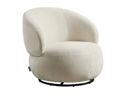 Fauteuil Japandi Rotatif Texturé Beige - Lacazo