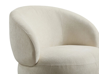 Fauteuil Japandi Rotatif Texturé Beige - Lacazo