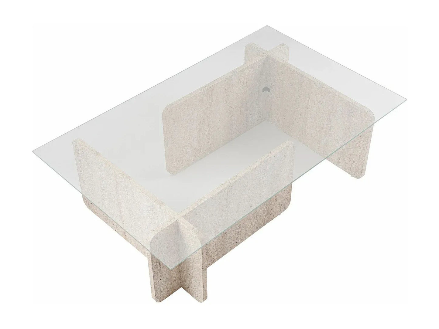 Table Basse Japandi Verre et Travertin - Azra