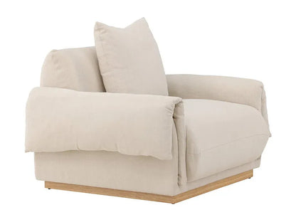 Fauteuil Japandi Design Effet Lin Beige - Mollosund