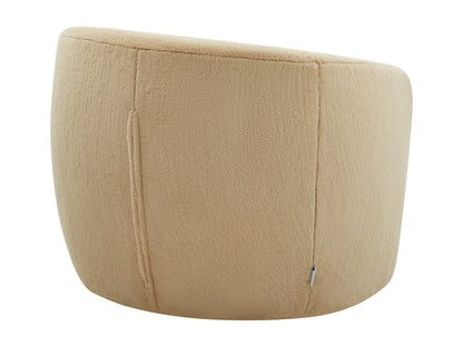 Fauteuil Japandi Pivotant Fausse Fourrure Taupe - Vereide