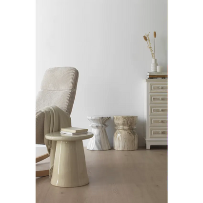 Tabouret Japandi Céramique Marron – Oren