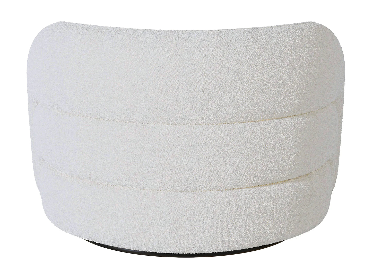 Fauteuil Japandi Arrondi Pivotant Bouclette Blanc - Lapiota