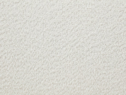 Fauteuil Japandi Arrondi Pivotant Bouclette Blanc - Lapiota