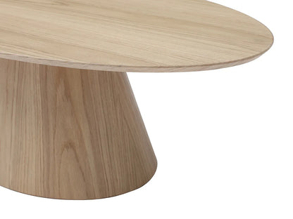 Table Basse Japandi Ovale Bois Clair - Antelada