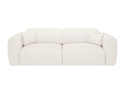 Canapé Japandi Convertible Bouclette Blanche 4 Places - Pogni
