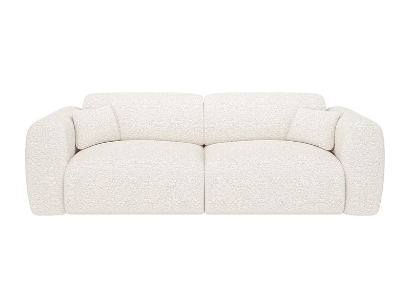 Canapé Japandi Convertible Bouclette Blanche 4 Places - Pogni