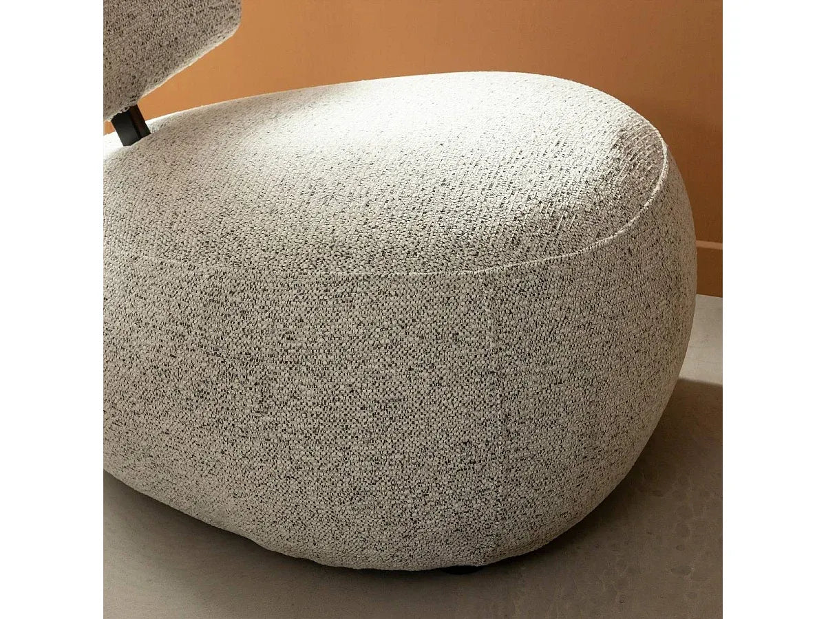 Fauteuil Japandi Bouclette Dossier Gris - Calya