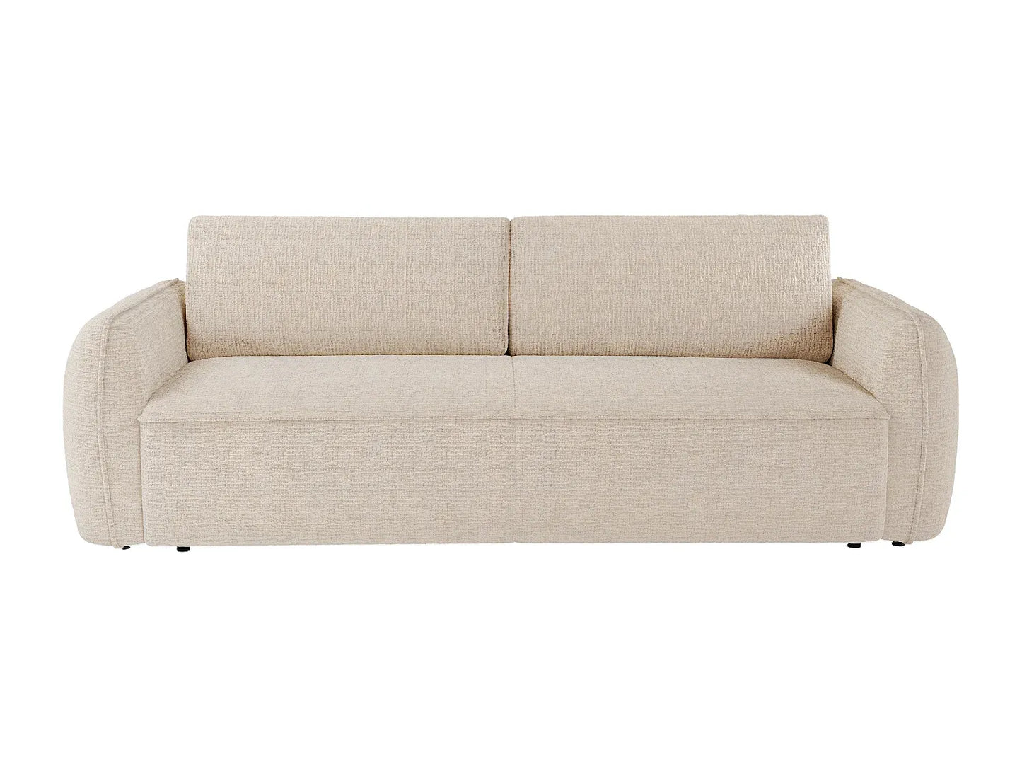 Canapé Japandi Convertible Chenille Beige 4 Places - Selivo
