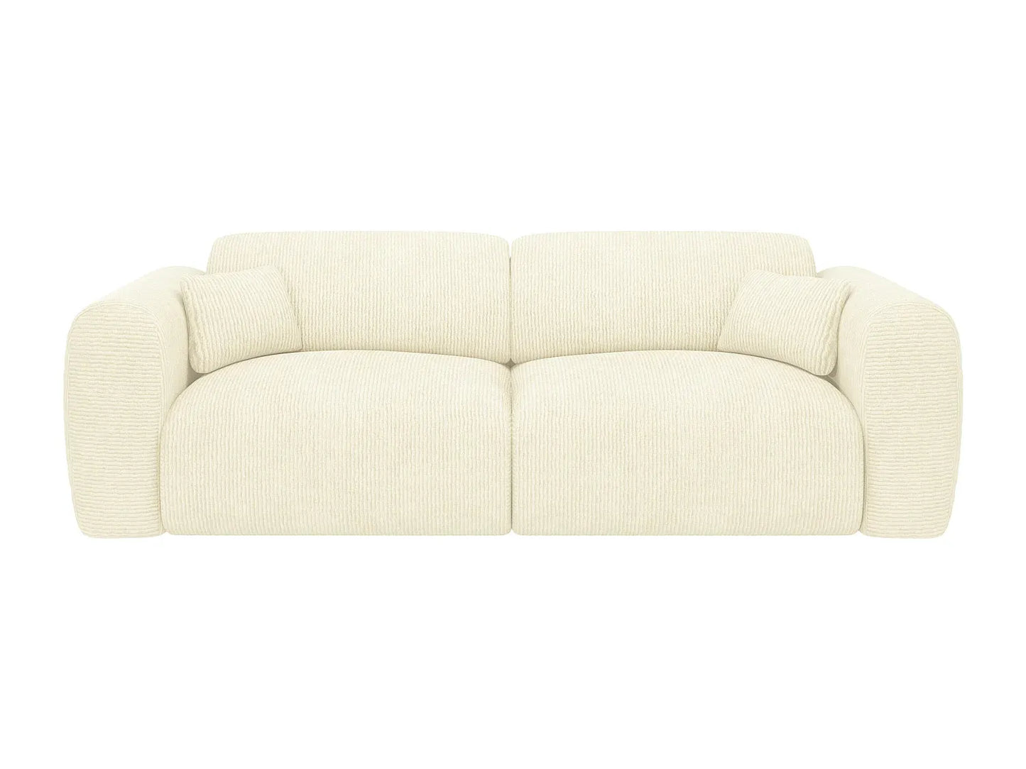 Canapé Japandi Convertible Velours Côtelé  Beige 4 Places - Pogni