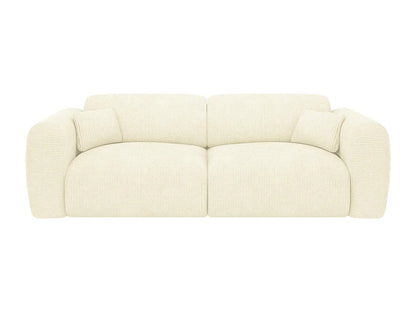 Canapé Japandi Convertible Velours Côtelé  Beige 4 Places - Pogni