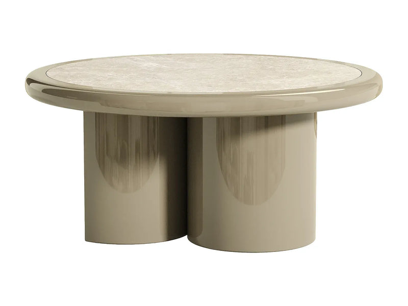 Table Basse Japandi Laqué Taupe - Dirama
