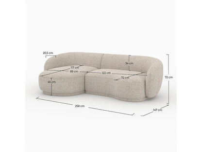 Canapé Japandi Arrondi Modulable Beige 4 Places - Nova