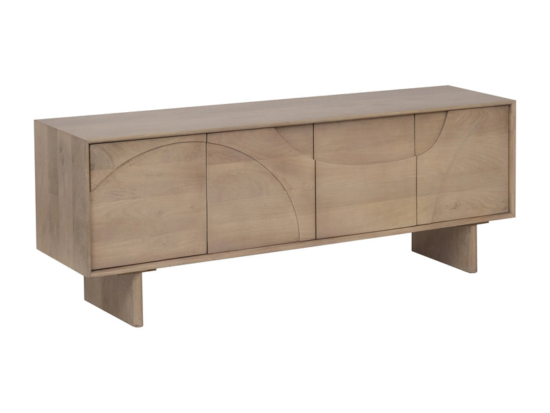 Meuble TV Japandi en Bois à Motifs - Berlama