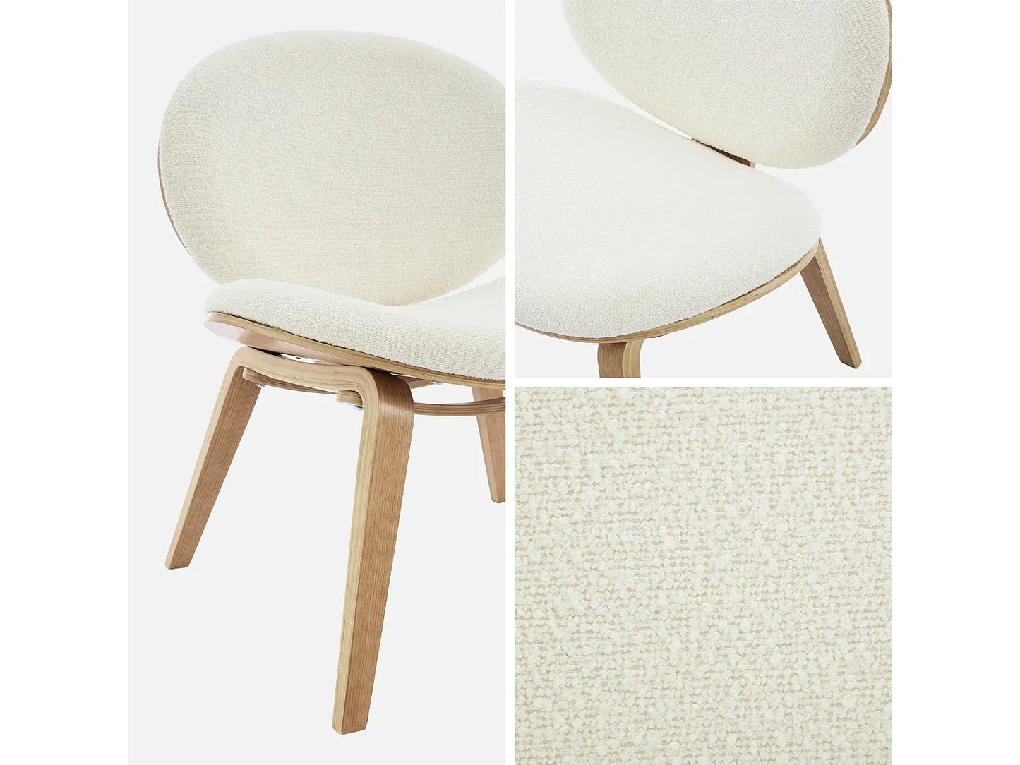 Fauteuil Japandi Bois et Bouclette - Chêne