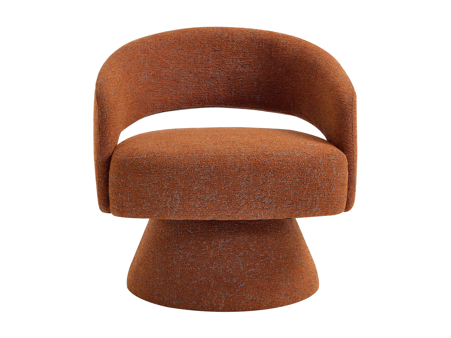 Fauteuil Japandi Pivotant Chenille Terracotta - Fedote