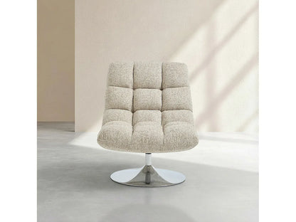 Fauteuil Japandi Pivotant Chenille Vert - Soglio