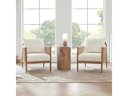 Fauteuil Japandi Bohème Bois Massif - Moderne