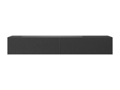 Meuble TV Japandi Noir Façade Fraisée 175 CM - Veldio