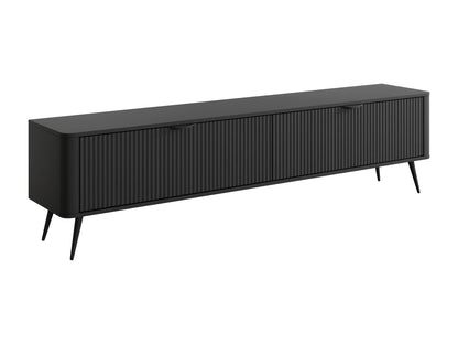 Meuble TV Japandi 2 Portes MDF Noir - Elonaria